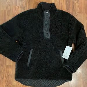 Athleta Cozy Sherpa Snap Sweatshirt- NWT